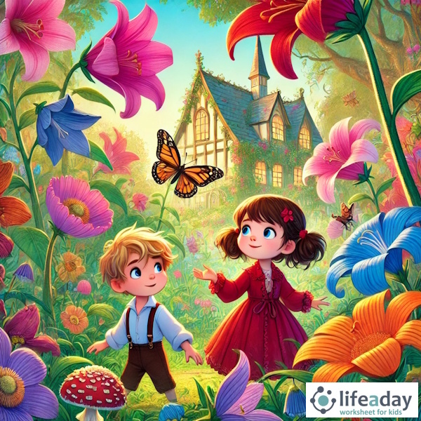 การ์ตูนสำหรับเด็ก ในรูปแบบ นิทานการ์ตูนสองภาษา เรื่อง The Great Garden Adventure หน้า 6
